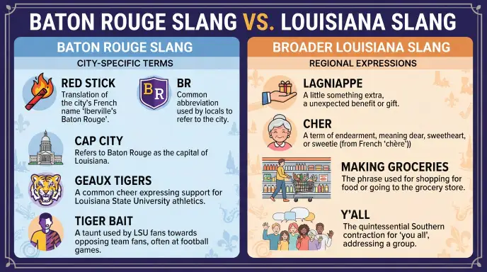 Baton Rouge Slang vs. Louisiana Slang