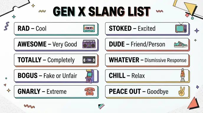 gen x slang list