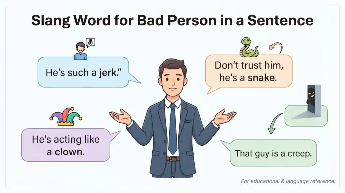 Slang Word for Bad Person in a Sentence