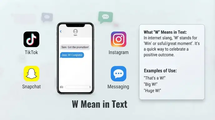 w mean in text